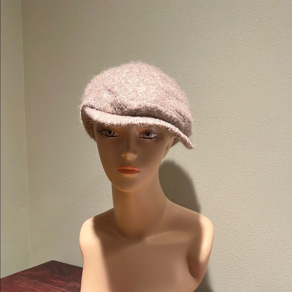 Helen Kaminski Elegant Beige And Gray Wool Blend  Newsboy Cap Made In Italy  S
